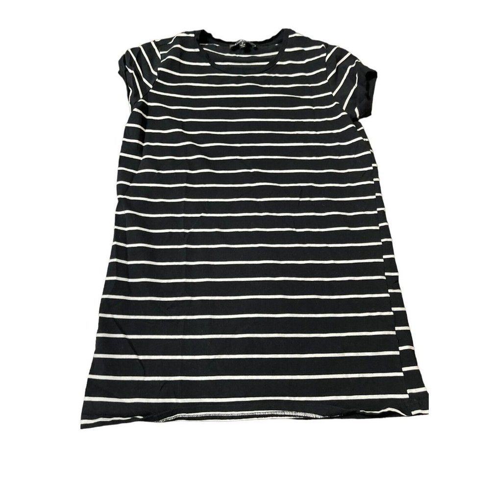 LULUS Women's Small Black White Striped Mini Shirtdress - Picture 8 of 14